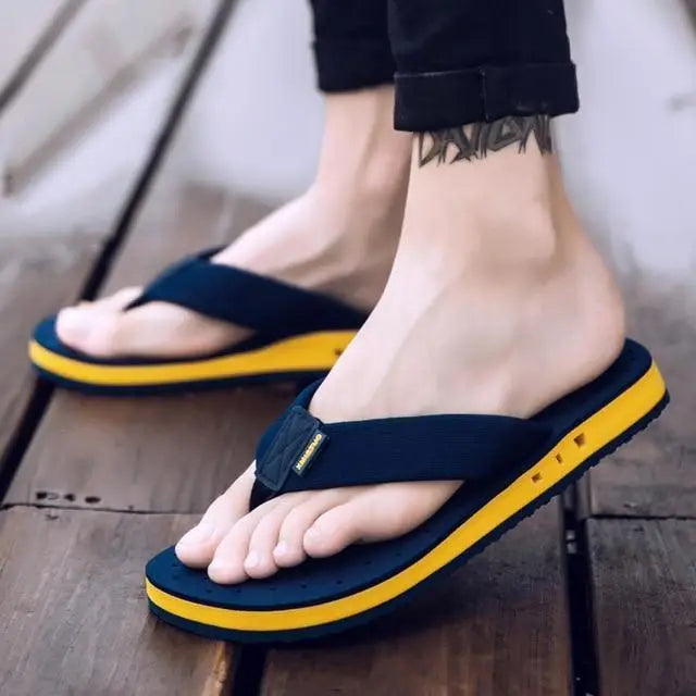 Fashion Summer Big Size Youth Slippers For Men Women Massage Non - Slip Cool Outside Flip Flops Breathable Thick