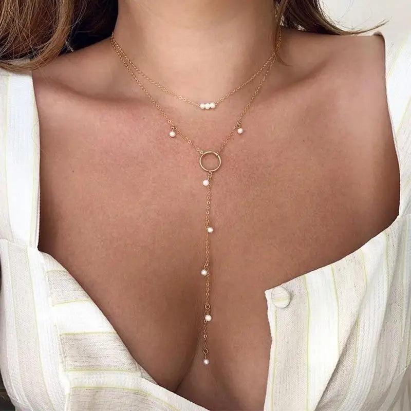 Fashion Trendy Multilayered Pearl Pendant Necklace For Women Trend Jewelry Women Fashion Jewelry Accessories - ALLURELATION - 2021 trends, 572, aesthetic necklaces, Birthday gifts, charm chokers, choker, choker necklace, Christmas gifts, circle necklaces, Fashion Jewelry, Gift for girlfriends, Jewelry, Jewelry for women, Layered Necklaces, Necklace, Necklace for girl, necklaces, necklaces for teens, trending jewelry, trends 2021, Valentine's day gift, women jewelry, womens jewelry - Stevvex.com