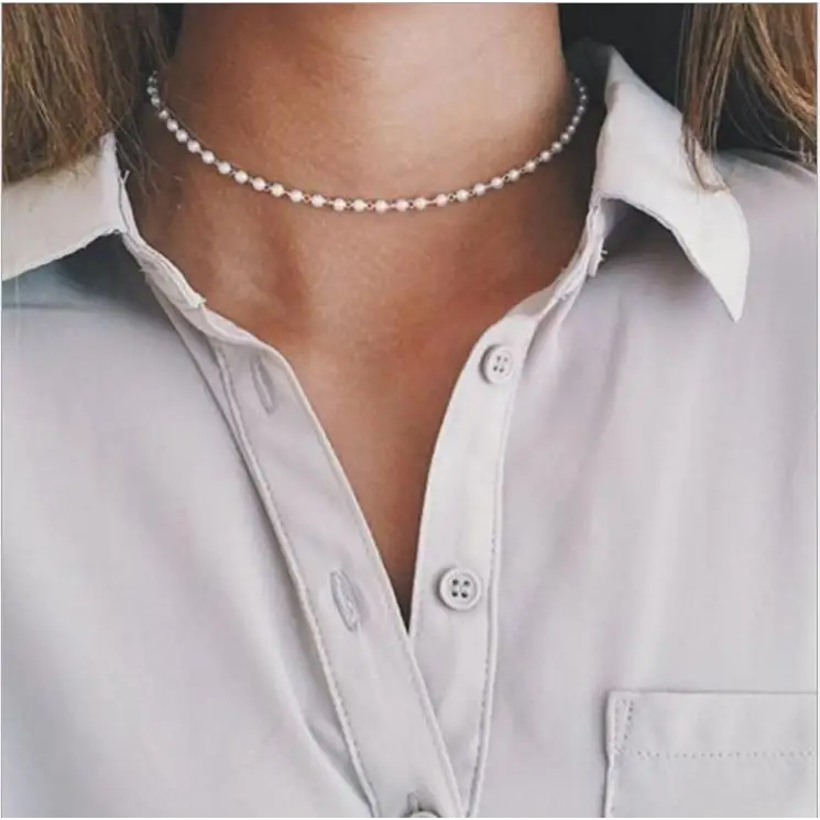 Fashion Vintage Style Pearl Chain Choker Necklace For Women - Elegant Fashion Women Necklace Jewelry Gift Engagement Wedding Gifts - ALLURELATION - 572, aesthetic jewelry, aesthetic necklaces, Body Jewelry, choker necklace, circle necklaces, Fashion Jewelry, fashion pendants, Jewelry, Jewelry for women, Layered Necklaces, Necklace, Necklace for girl, necklaces, necklaces for teens, Pearl Necklaces, trending jewelry, women jewelry, womens jewelry - Stevvex.com