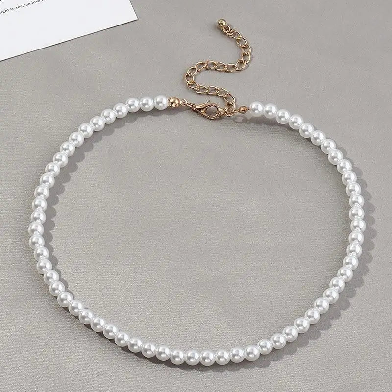 Fashion Vintage Style Pearl Chain Choker Necklace For Women - Elegant Fashion Women Necklace Jewelry Gift Engagement Wedding Gifts - ALLURELATION - 572, aesthetic jewelry, aesthetic necklaces, Body Jewelry, choker necklace, circle necklaces, Fashion Jewelry, fashion pendants, Jewelry, Jewelry for women, Layered Necklaces, Necklace, Necklace for girl, necklaces, necklaces for teens, Pearl Necklaces, trending jewelry, women jewelry, womens jewelry - Stevvex.com