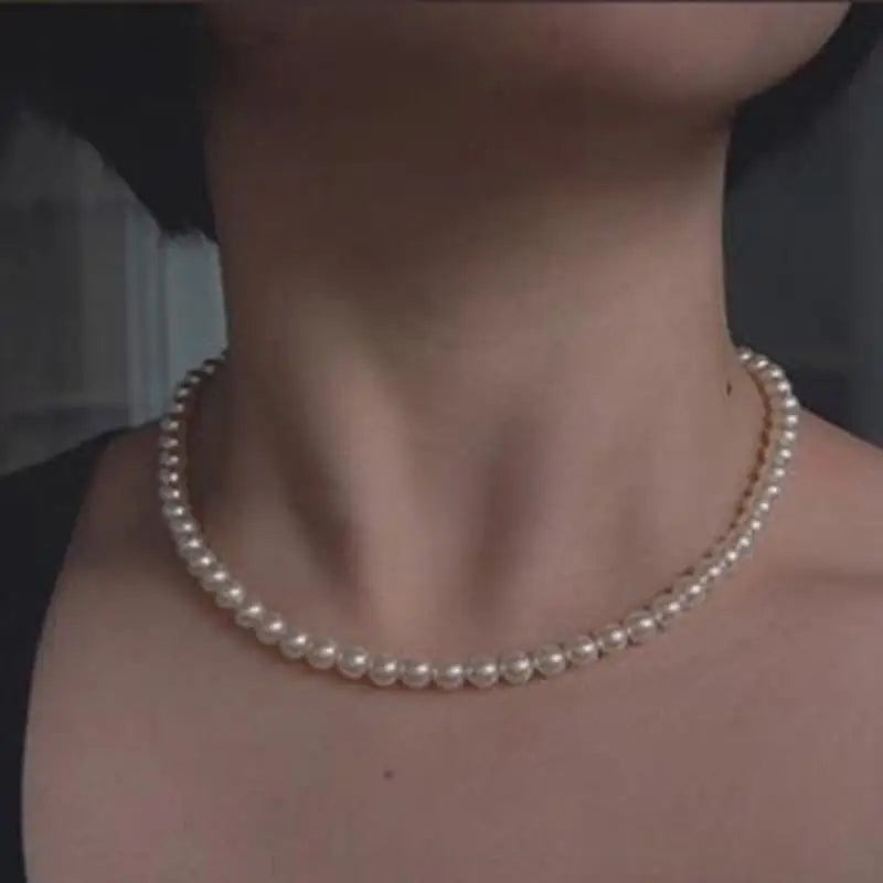 Fashion Vintage Style Pearl Chain Choker Necklace For Women - Elegant Fashion Women Necklace Jewelry Gift Engagement Wedding Gifts - ALLURELATION - 572, aesthetic jewelry, aesthetic necklaces, Body Jewelry, choker necklace, circle necklaces, Fashion Jewelry, fashion pendants, Jewelry, Jewelry for women, Layered Necklaces, Necklace, Necklace for girl, necklaces, necklaces for teens, Pearl Necklaces, trending jewelry, women jewelry, womens jewelry - Stevvex.com