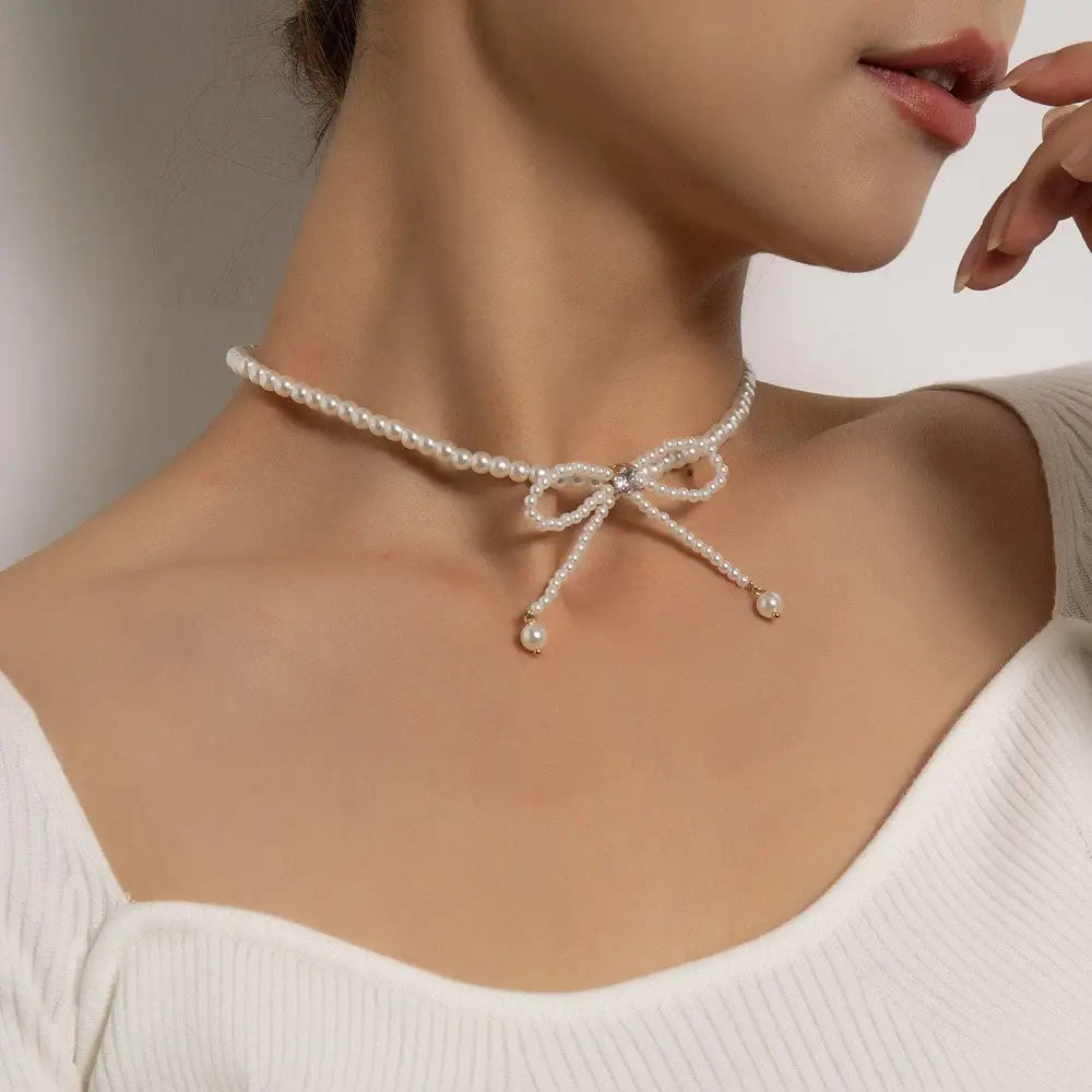 Fashion Vintage Style Pearl Chain Choker Necklace For Women - Elegant Fashion Women Necklace Jewelry Gift Engagement Wedding Gifts - ALLURELATION - 572, aesthetic jewelry, aesthetic necklaces, Body Jewelry, choker necklace, circle necklaces, Fashion Jewelry, fashion pendants, Jewelry, Jewelry for women, Layered Necklaces, Necklace, Necklace for girl, necklaces, necklaces for teens, Pearl Necklaces, trending jewelry, women jewelry, womens jewelry - Stevvex.com