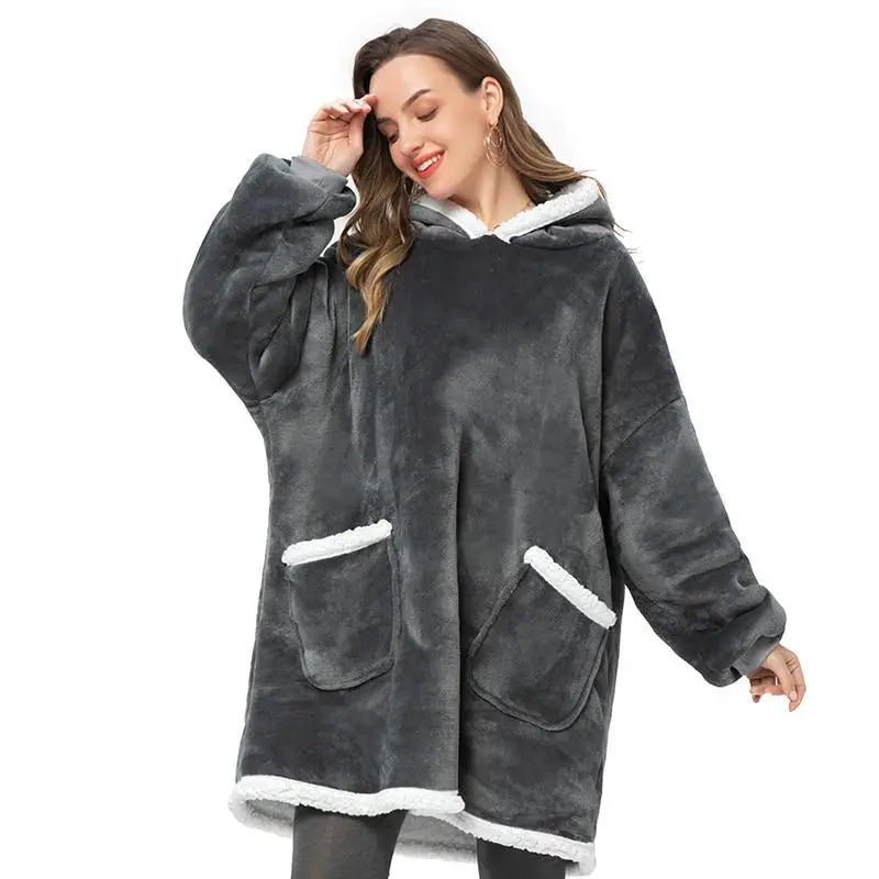 Fashion Winter Oversized Hoodie Women Sweatshirt Hooded Bathrobe Coats Blanket With Sleeves Fleece Christmas TV Blanket - Treko - Casual Tracksuit, Cool Fashion, Cool Hoodies, Female Fashion, Girls Hoodies, Hooded sweatshirts, Hoodies, Jacket Hoodies, Loose Hoodies, Luxury Hoodies, Modern Hoodies, New Hoodies, Stylish Hoodies, Woman Fashion Hoodies, Women elegant Hoodies, Women fashion, Women Hoodies- Stevvex.com