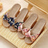 Fashion Woman Beach Floral Pattern Butterfly Knot Slippers Unique Flat Flip Flops Design For Women Outdoor Home