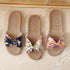 Fashion Woman Beach Floral Pattern Butterfly Knot Slippers Unique Flat Flip Flops Design For Women Outdoor Home