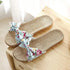 Fashion Woman Beach Floral Pattern Butterfly Knot Slippers Unique Flat Flip Flops Design For Women Outdoor Home