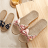 Fashion Woman Beach Floral Pattern Butterfly Knot Slippers Unique Flat Flip Flops Design For Women Outdoor Home