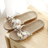 Fashion Woman Beach Floral Pattern Butterfly Knot Slippers Unique Flat Flip Flops Design For Women Outdoor Home