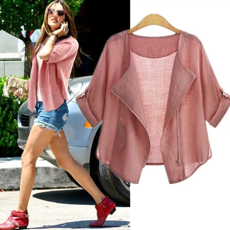 Fashion Women Summer Autumn Sun - protective Clothing Blouse Blousa Casual Half Sleeve Cardigan Blouse For Female