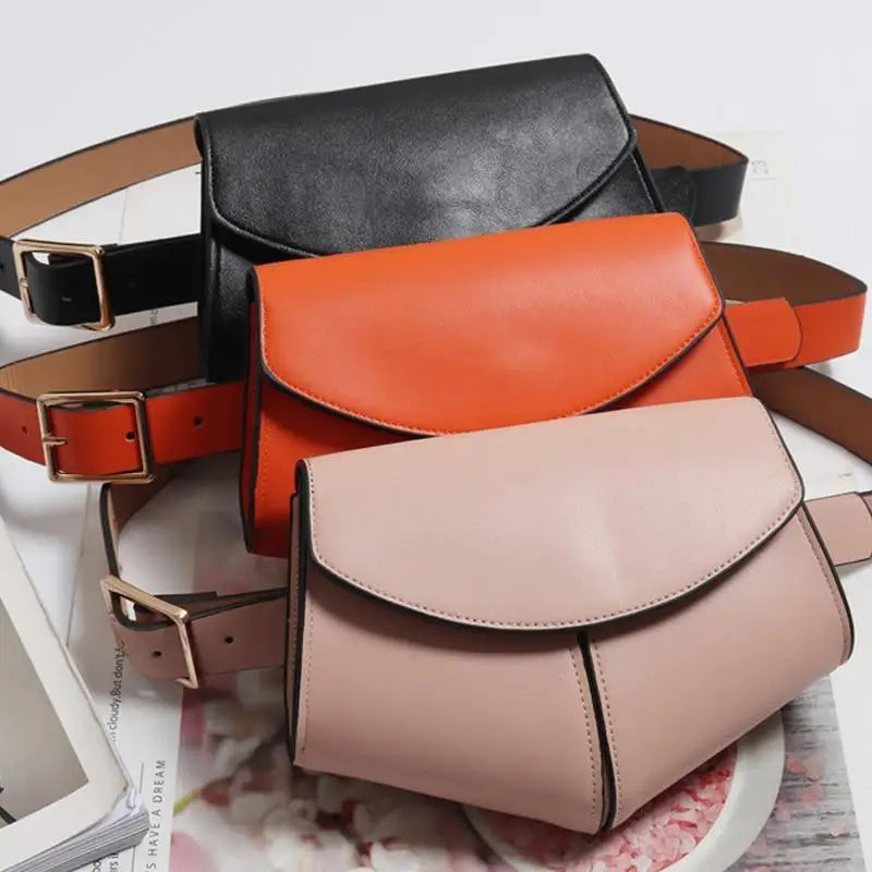 Fashionable Design Mini Adjustable Belt Waist Fanny Bag Ladies Cute Bag Women’s Style Leather Pouch - STIL3767UYETR