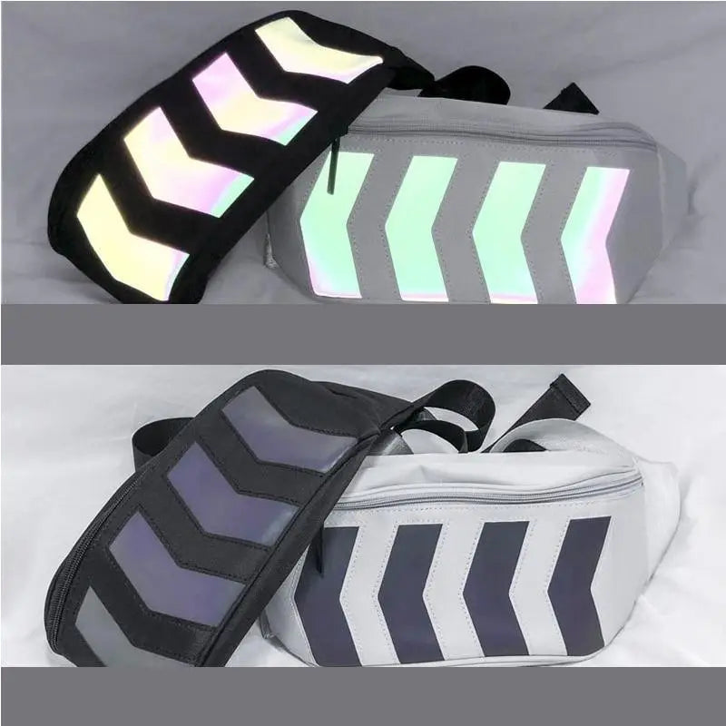 Fashionable Flash Reflective Chest Bag Iridescent Belt Bum Bag For Travel Festival Sports Unisex Waist Bags - STEVVEX Fashion - 703, black waist bag, Bum Bag, casual fanny bag, casual fanny belt, chest bag, cross body bag, fanny bag, fanny bags, reflective chest bag, retro waist bag, shoulder fanny bag, stylish fanny bag, travel bag, unique chest bag, unique fanny bag, unisex fanny bag, unisex waist bag, vintage waist bag, waist bag, waist bags - Stevvex.com