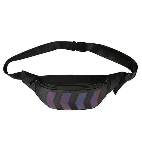 Fashionable Flash Reflective Chest Bag Iridescent Belt Bum Bag For Travel Festival Sports Unisex Waist Bags - STEVVEX Fashion - 703, black waist bag, Bum Bag, casual fanny bag, casual fanny belt, chest bag, cross body bag, fanny bag, fanny bags, reflective chest bag, retro waist bag, shoulder fanny bag, stylish fanny bag, travel bag, unique chest bag, unique fanny bag, unisex fanny bag, unisex waist bag, vintage waist bag, waist bag, waist bags - Stevvex.com