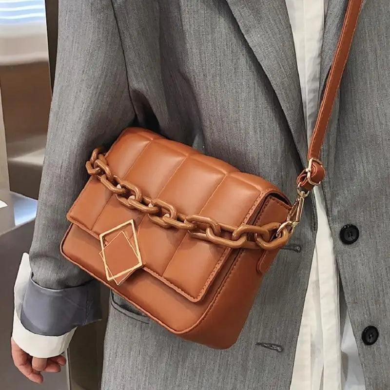 Fashionable Women’s Bag Autumn Winter Female Literary Single - Shoulder Bag Chain Design Cross - Body Bag Trendy