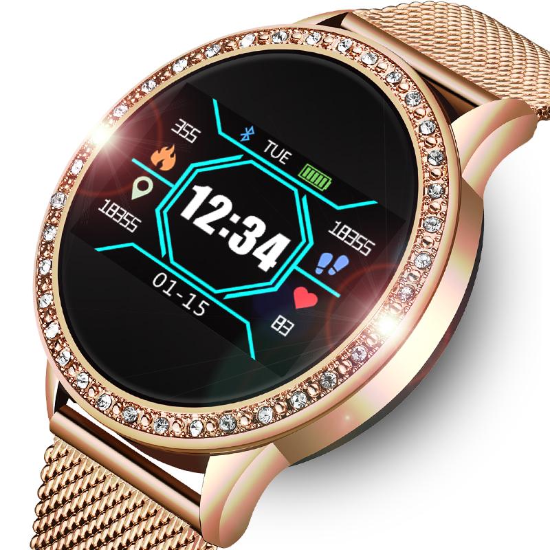 Luxury Ladies Smart Watch For Women With  Blood Pressure Heart Rate Monitor Fitness tracker And Sport Smart Band Alarm Clock Reminder Smartwatch