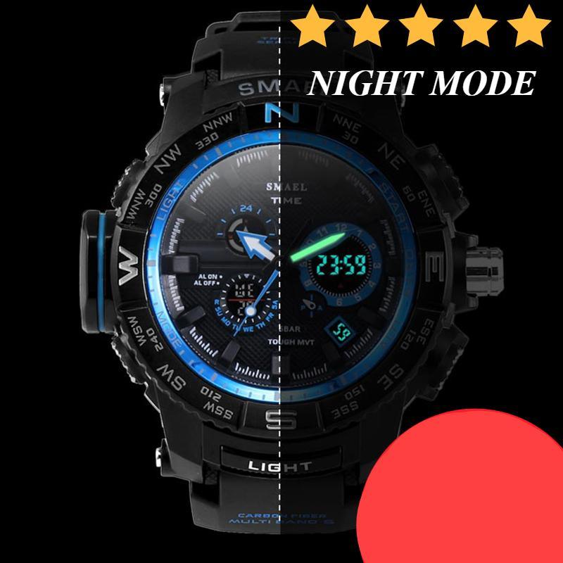 New Luxury Sport Watch With Dual Display LED Digital Analog Electronic Quartz  Display and Waterproof 30M protection