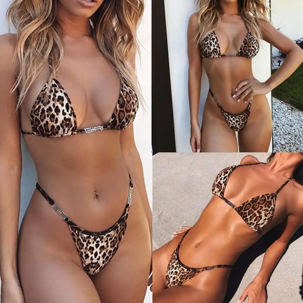 Female Leopard Bikini Set Push Up Thong High Cut Swimwear Women Mini Modern Swimsuit Bathing Suit - STEVVEX Fashion - 711, beach bikini, beach swimsuit, bikini set, Bikinis Set, elegant bikini, female bathing suit, female bikini, luxury bikini, summer, summer bikini, swimsuit, teens bikini, woman bikini, woman swimsuit, Woman swimwear, women bikini, women swimwear - Stevvex.com