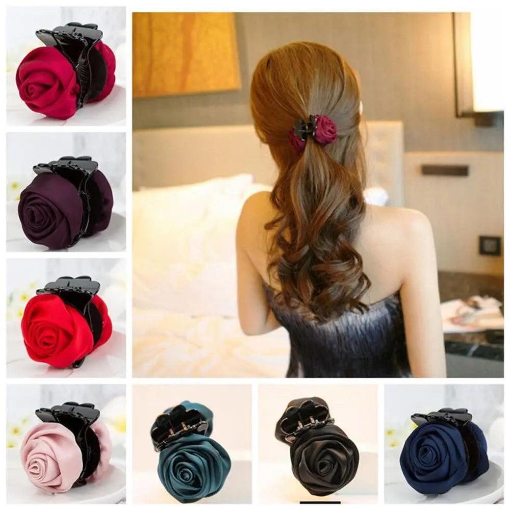 Flower Elegant Design Fashion Hair Clips For Women Colorful Hair Claw Cute Rose Hair Barrettes - STEVVEX Fashion - 701, classic hair clip, elegant hair clip, fashion hair clip, flower hair clip, hair accessories, hair accessories for women, hair barrettes, hair clip, hair clips, hair Gripper, hairclips for women, luxury hair clip, metal hair clip, new design hair clip, Pearl Hair Clips, stylish hair clip, trendy hair clip, unique hair clip, vintage hair clip, women hair clip - Stevvex.com