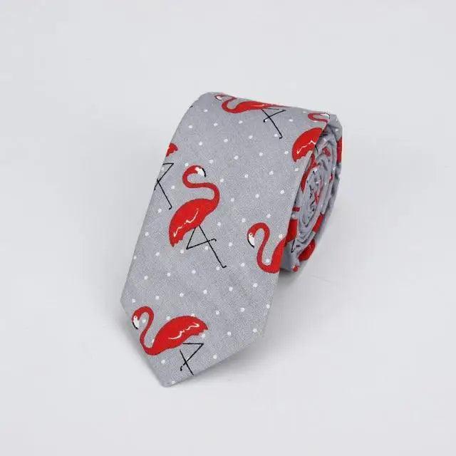 Flower Theme Cotton Slim Men Necktie Casual Business Design Skinny Necktie Floral Print Party Necktie For Men - 14