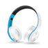 Folding Bluetooth White Blue Wireless Stereo Headphones Headset Mic Support Comfortable Earmuffs Modern Simple Design