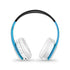 Folding Bluetooth White Blue Wireless Stereo Headphones Headset Mic Support Comfortable Earmuffs Modern Simple Design