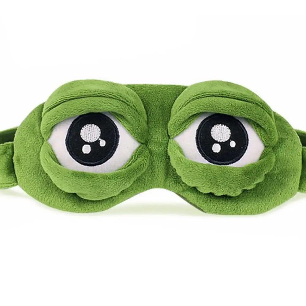 Funny Cartoon Frog Eye 3D Sleeping Eye Mask Comfortable Green Eye Cover Travel Office Soft Eye Mask - STIL7877HFDYY