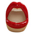 Funny Creative Ceramic Cartoon Lips Ashtray Gift for Home - Trendy Mouth Mini Ashtray for Boyfriend - Stand Red