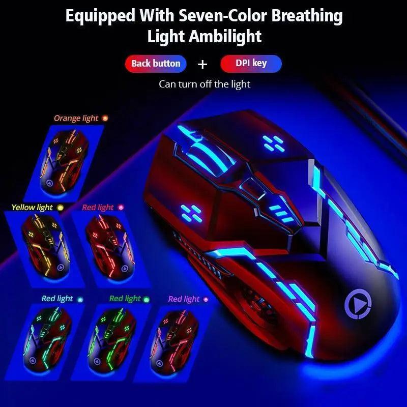 Gaming LED Wired Mechanical Mouse 6 Button With Backlight Ergonomic Cool Mouse Design For Laptop And Computer