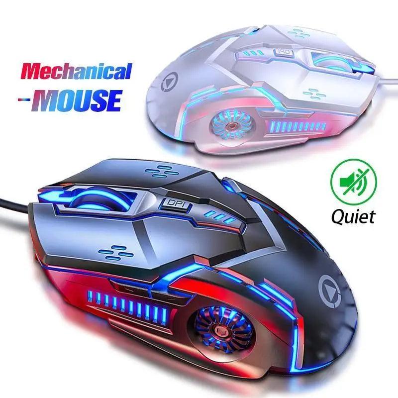 Gaming LED Wired Mechanical Mouse 6 Button With Backlight Ergonomic Cool Mouse Design For Laptop And Computer