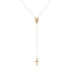 Goegeous Gold/Rose Gold Christian Cross Religious Rosary Pendant Necklace for Women And Girls Charming Jewelry Gifts