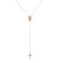 Goegeous Gold/Rose Gold Christian Cross Religious Rosary Pendant Necklace for Women And Girls Charming Jewelry Gifts