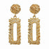 Gorgeous Gold Textured Large Pendant Women’s Earrings Unique Metal Brilliant Drop Earrings for Women And Girls - 4