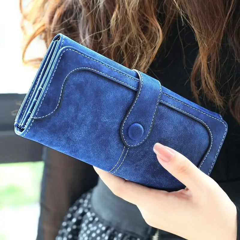 Gorgeous Matte Leather Long Wallet For Women And Lady Purse High Quality Female Wallets Card Holder Clutch Carteras