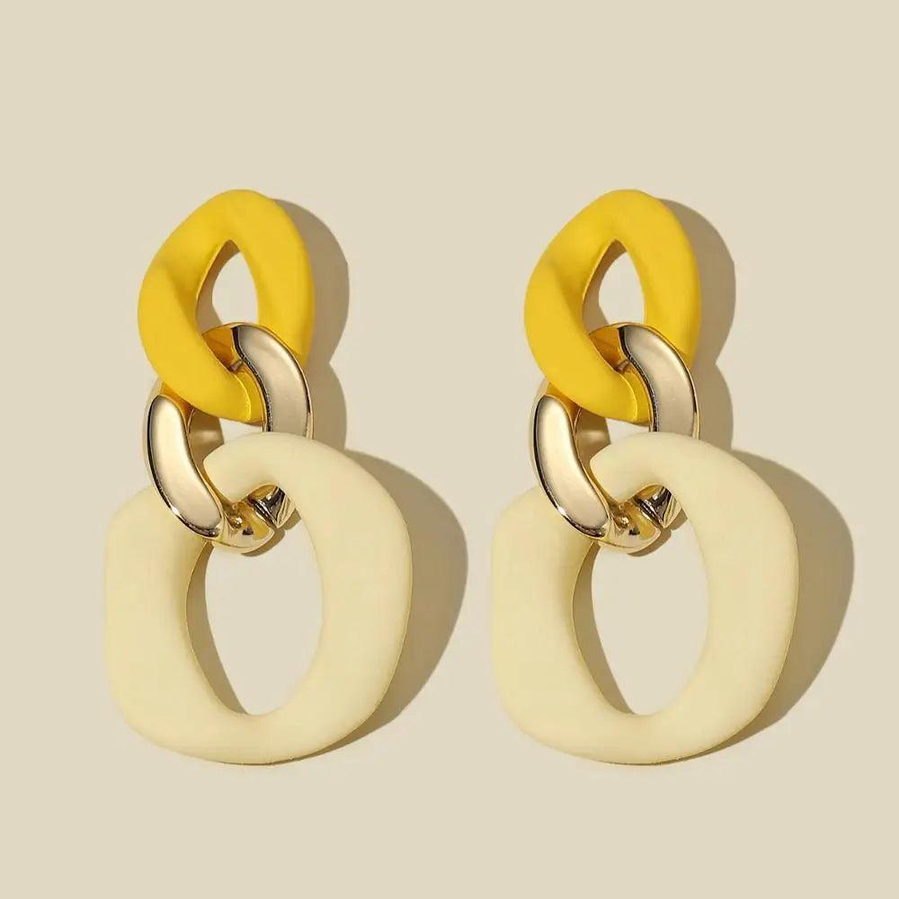 Graceful Yellow Earrings For Women And Girls Trendy Style Statement Dangle Drop Earings - Female Jewelry Accessories