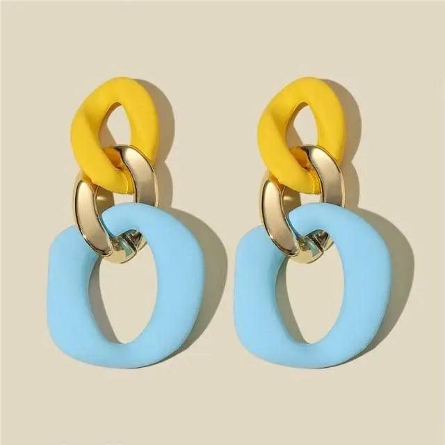 Graceful Yellow Earrings For Women And Girls Trendy Style Statement Dangle Drop Earings - Female Jewelry Accessories