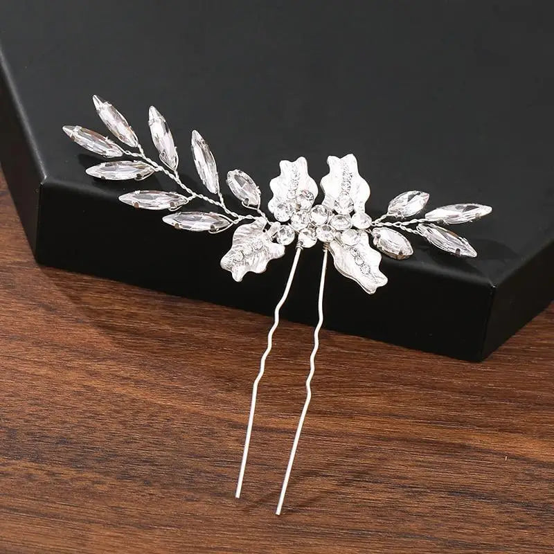 Handmade Sparkling Pearl Rhinestone Flower Hair Clip Pins Charming Women Wedding Accessories Hair Clips Wedding Clip