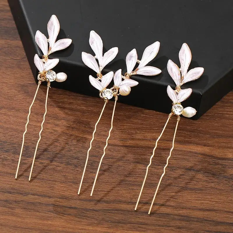 Handmade Sparkling Pearl Rhinestone Flower Hair Clip Pins Charming Women Wedding Accessories Hair Clips Wedding Clip