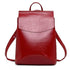 High Quality Leather Backpacks For Fashionable Women And Teenage Girls Large Capacity Shoulder Bagpack - Red