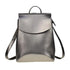 High Quality Leather Backpacks For Fashionable Women And Teenage Girls Large Capacity Shoulder Bagpack - Silver