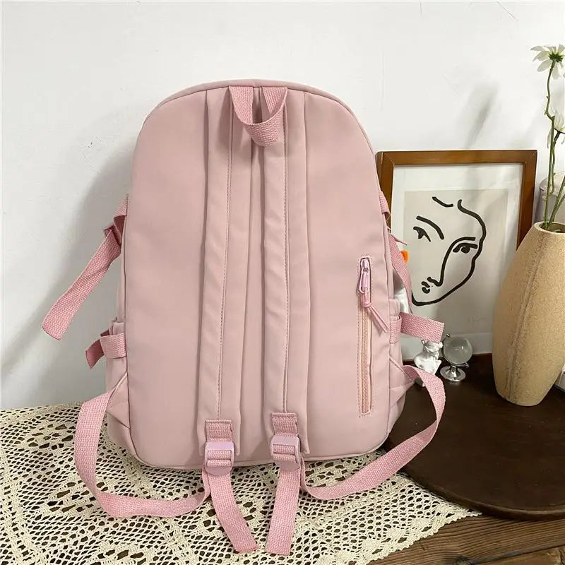 High Quality Nylon Large Capacity Waterproof Backpack For Female And Girls - Trendy College/Schoolbag - ALU92983ZYX