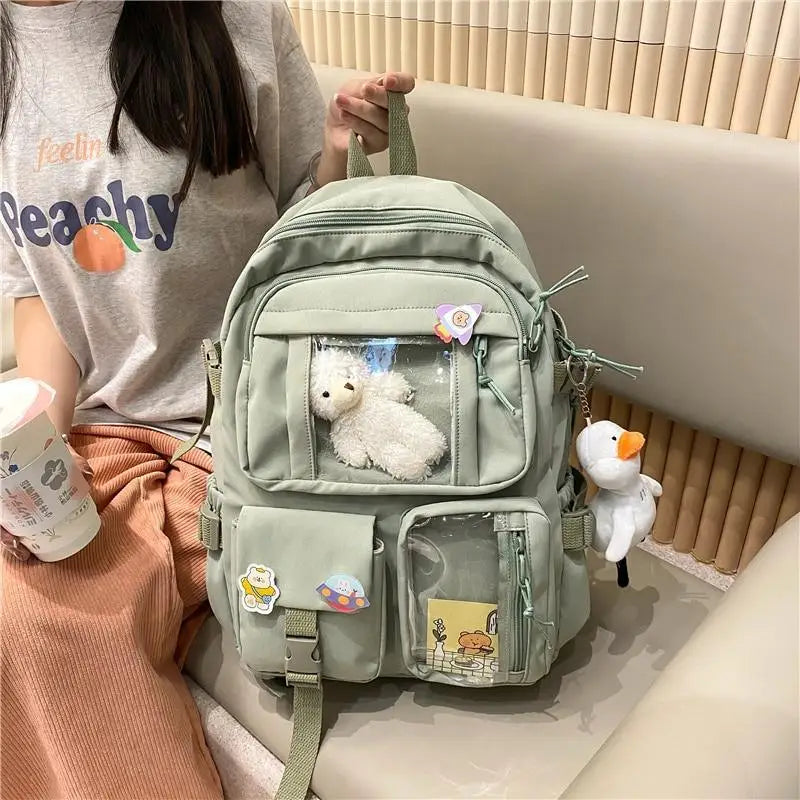 High Quality Nylon Large Capacity Waterproof Backpack For Female And Girls - Trendy College/Schoolbag - ALU92983ZYX