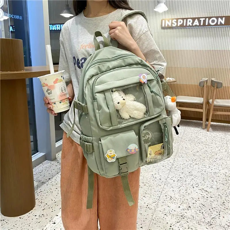 High Quality Nylon Large Capacity Waterproof Backpack For Female And Girls - Trendy College/Schoolbag - ALU92983ZYX