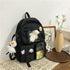 High Quality Nylon Large Capacity Waterproof Backpack For Female And Girls - Trendy College/Schoolbag - Black