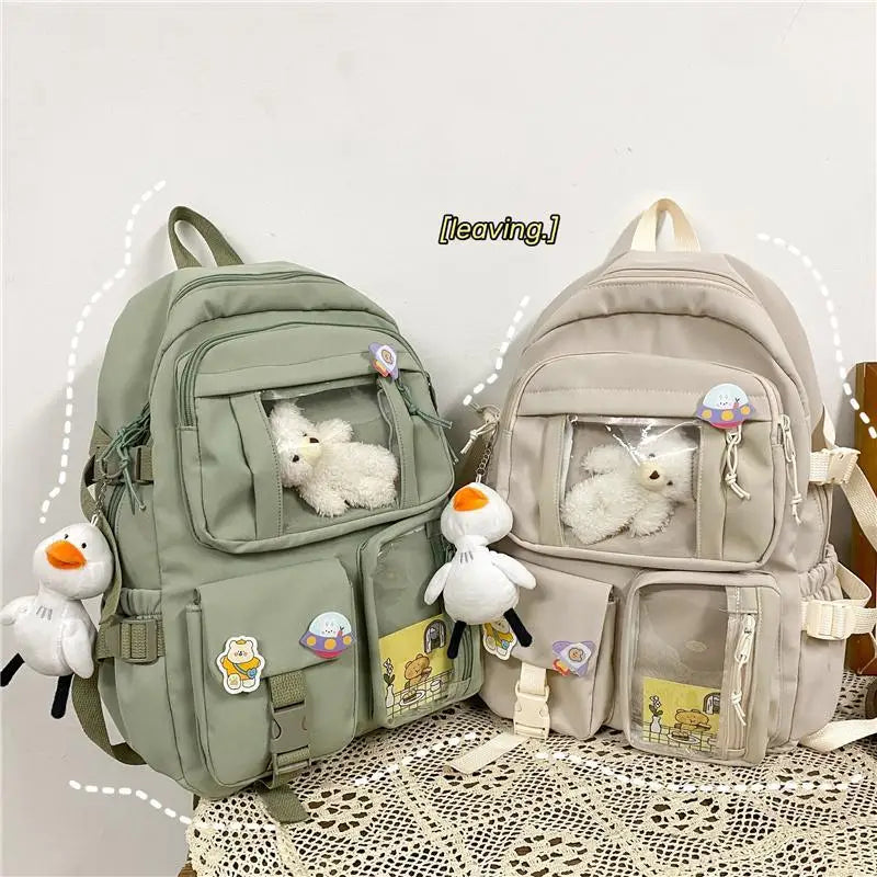 High Quality Nylon Large Capacity Waterproof Backpack For Female And Girls - Trendy College/Schoolbag - ALU92983ZYX