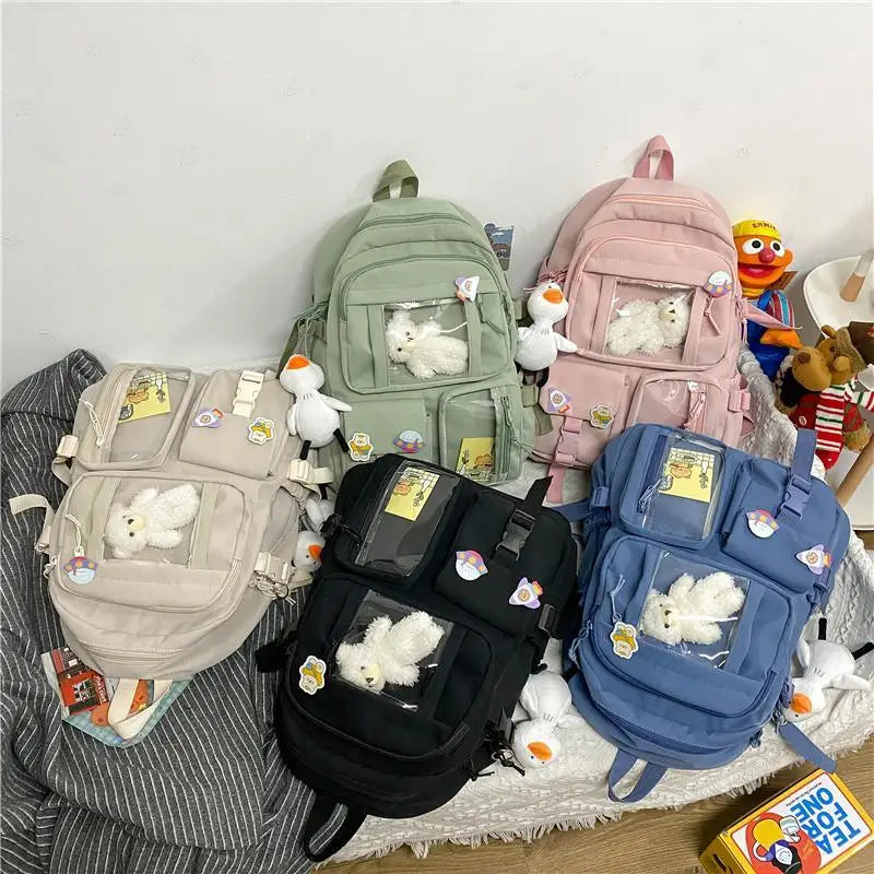 High Quality Nylon Large Capacity Waterproof Backpack For Female And Girls - Trendy College/Schoolbag - ALU92983ZYX