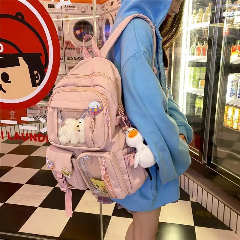 High Quality Nylon Large Capacity Waterproof Backpack For Female And Girls - Trendy College/Schoolbag - ALU92983ZYX