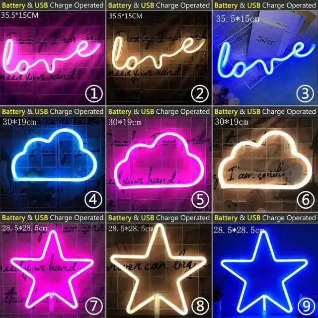 High Quality Wholesale LED Neon Night Light Sign Wall Art Sign Night Lamp Xmas Birthday Gift Wedding Party Wall Hanging