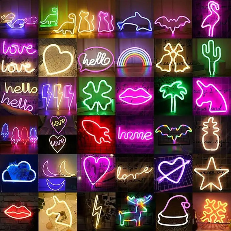 High Quality Wholesale LED Neon Night Light Sign Wall Art Sign Night Lamp Xmas Birthday Gift Wedding Party Wall Hanging