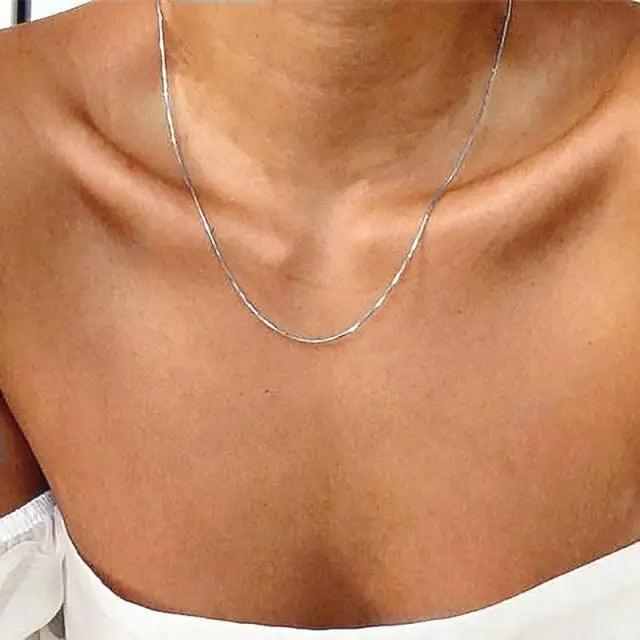 Hip Hop Neck Thin Chain Gold Color Choker Necklaces For Women And Girls Chocker Collar Jewelry For Girl - ALLURELATION - 572, 573, Antique Jewelry, Chocker Collar Jewelry, fashionable jewelry, fashionable necklace, Gift Nacklace, Gold Color Choker Necklaces, Hip Hop Neck Thin Chain, Jewelry, Matching necklace, Modern necklace, necklace, Necklace for girls, necklace for ladies, party jewelry, party Nacklace, simple and stylish necklace, trendy earrings, vintage jewelry, vintage style pendant - Stevvex.com