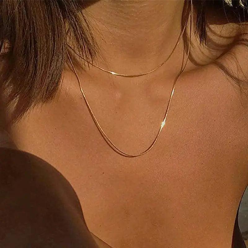 Hip Hop Neck Thin Chain Gold Color Choker Necklaces For Women And Girls Chocker Collar Jewelry For Girl - ALLURELATION - 572, 573, Antique Jewelry, Chocker Collar Jewelry, fashionable jewelry, fashionable necklace, Gift Nacklace, Gold Color Choker Necklaces, Hip Hop Neck Thin Chain, Jewelry, Matching necklace, Modern necklace, necklace, Necklace for girls, necklace for ladies, party jewelry, party Nacklace, simple and stylish necklace, trendy earrings, vintage jewelry, vintage style pendant - Stevvex.com