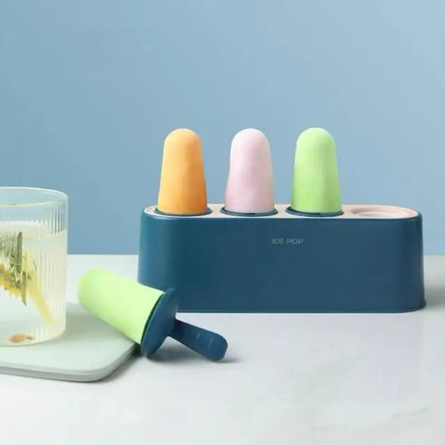 Home Ice Cream Mold Popsicle Tool Silicone 4-hole Popsicle Box Children Dessert Ice Cream Maker Kitchen Tools Diy Ice Cream - ALLURELATION - 501, best selling ice cream scooper, chef choice ice cream maker, Children Dessert, cooking tool, Diy Ice Cream, hot sale Ice Cream Maker, Ice Cream Maker, Ice Cream Mold, ilicone 4-hole Popsicle, Kitchen Accessories, Kitchen Tools, Kitchenware, Popsicle Diy Tool, unique design ice cube maker - Stevvex.com